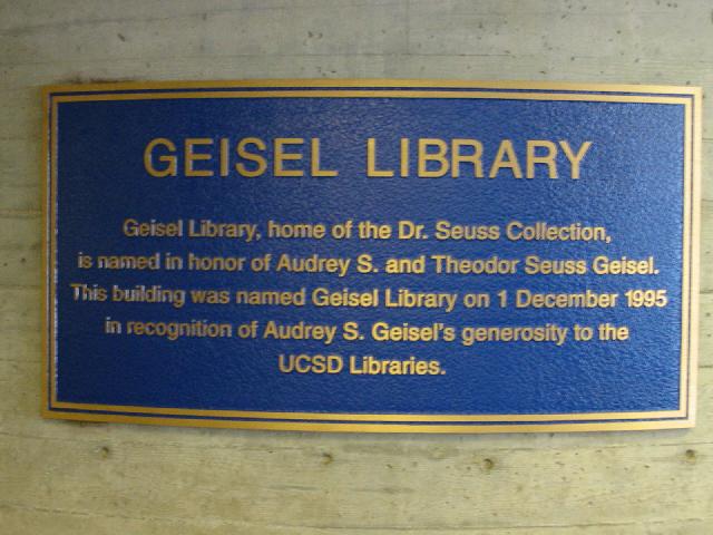 Image of Geisel
 Library Sign